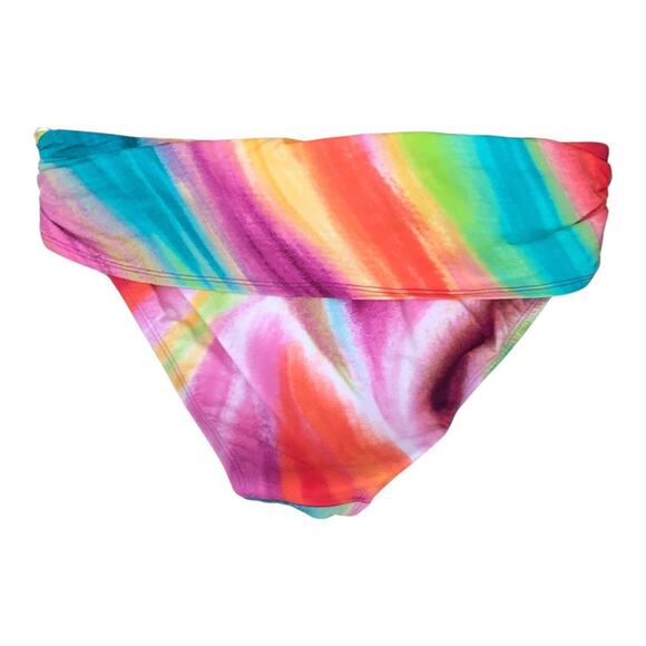 Bleu Rod Beattie NWT Multi Brushstroke Front Band Colorful Bikini Bottom Size 14 - Picture 4 of 16